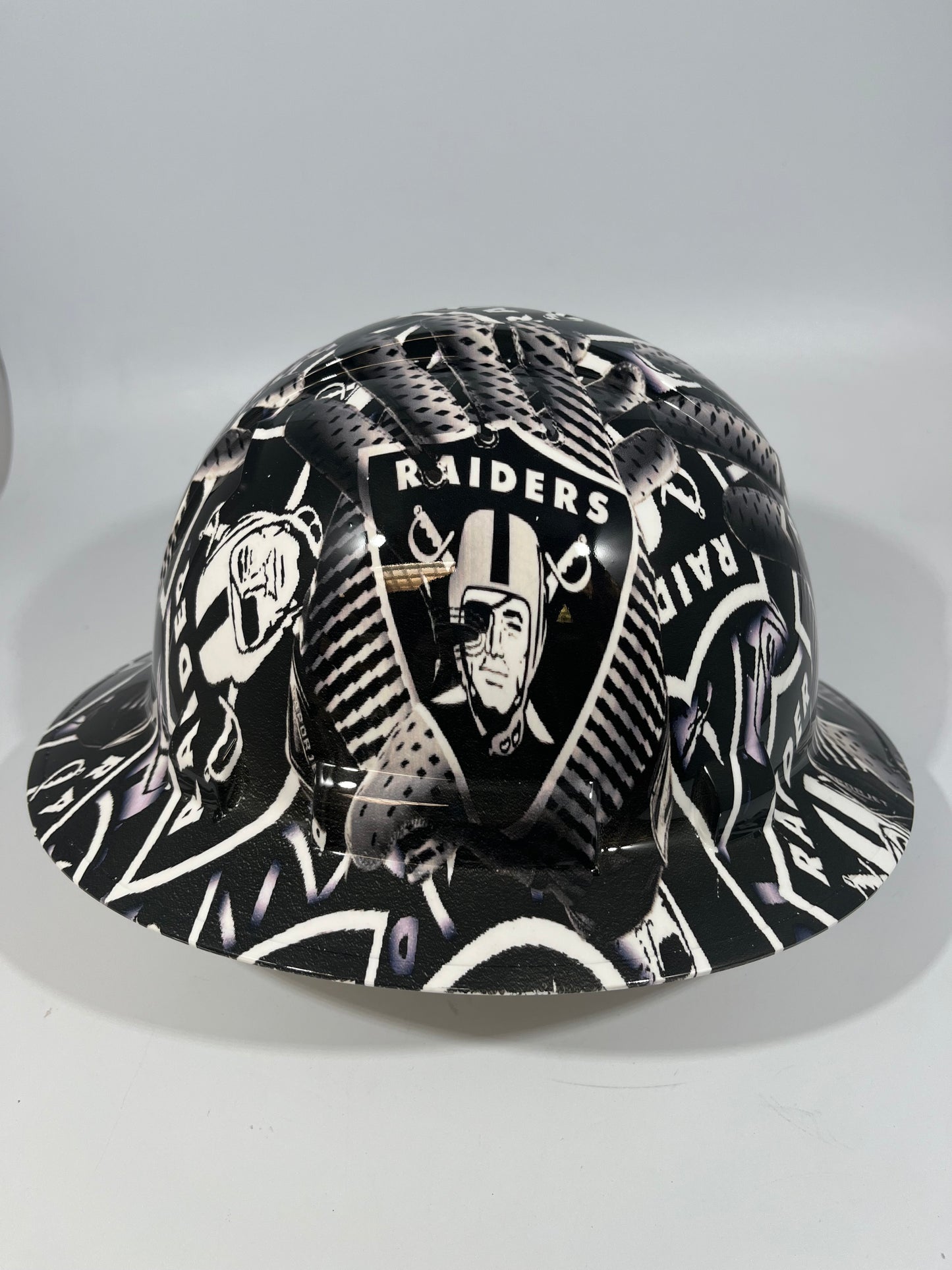 Full Brim Hard Hat Custom Hydro Dipped LAS VEGAS RAIDERS
