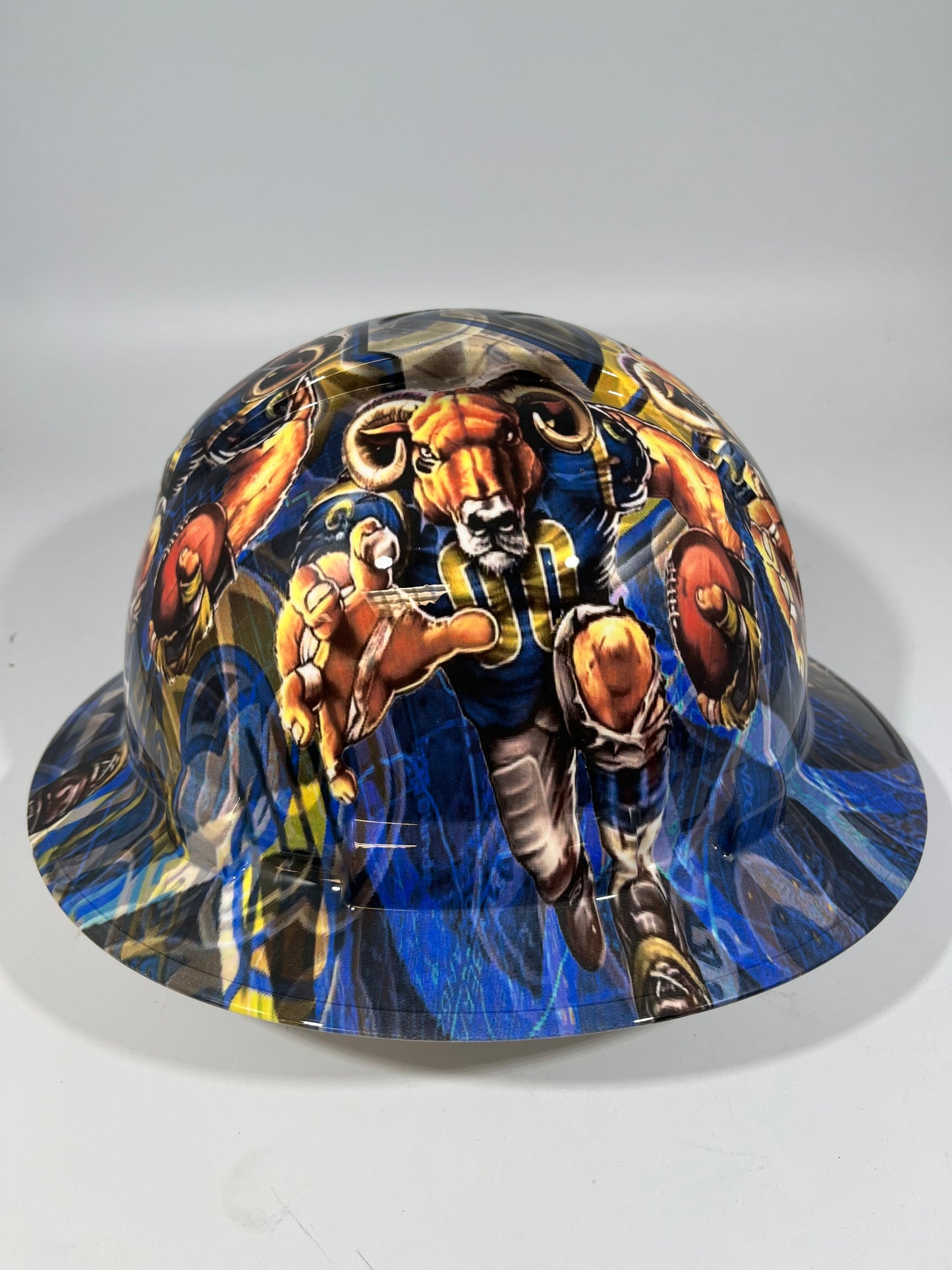 Full Brim Hard Hat Hydro Dipped LOS ANGELES RAMS
