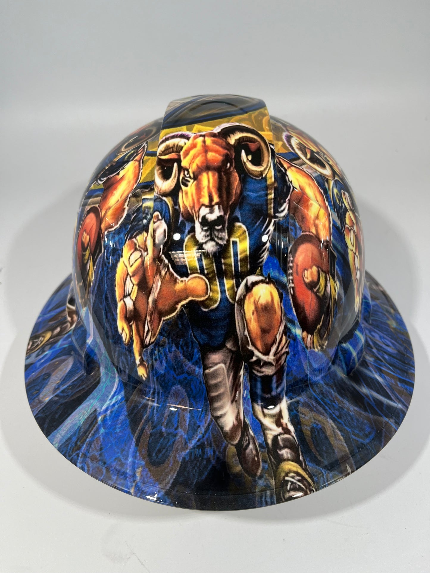 Full Brim Hard Hat Hydro Dipped LOS ANGELES RAMS