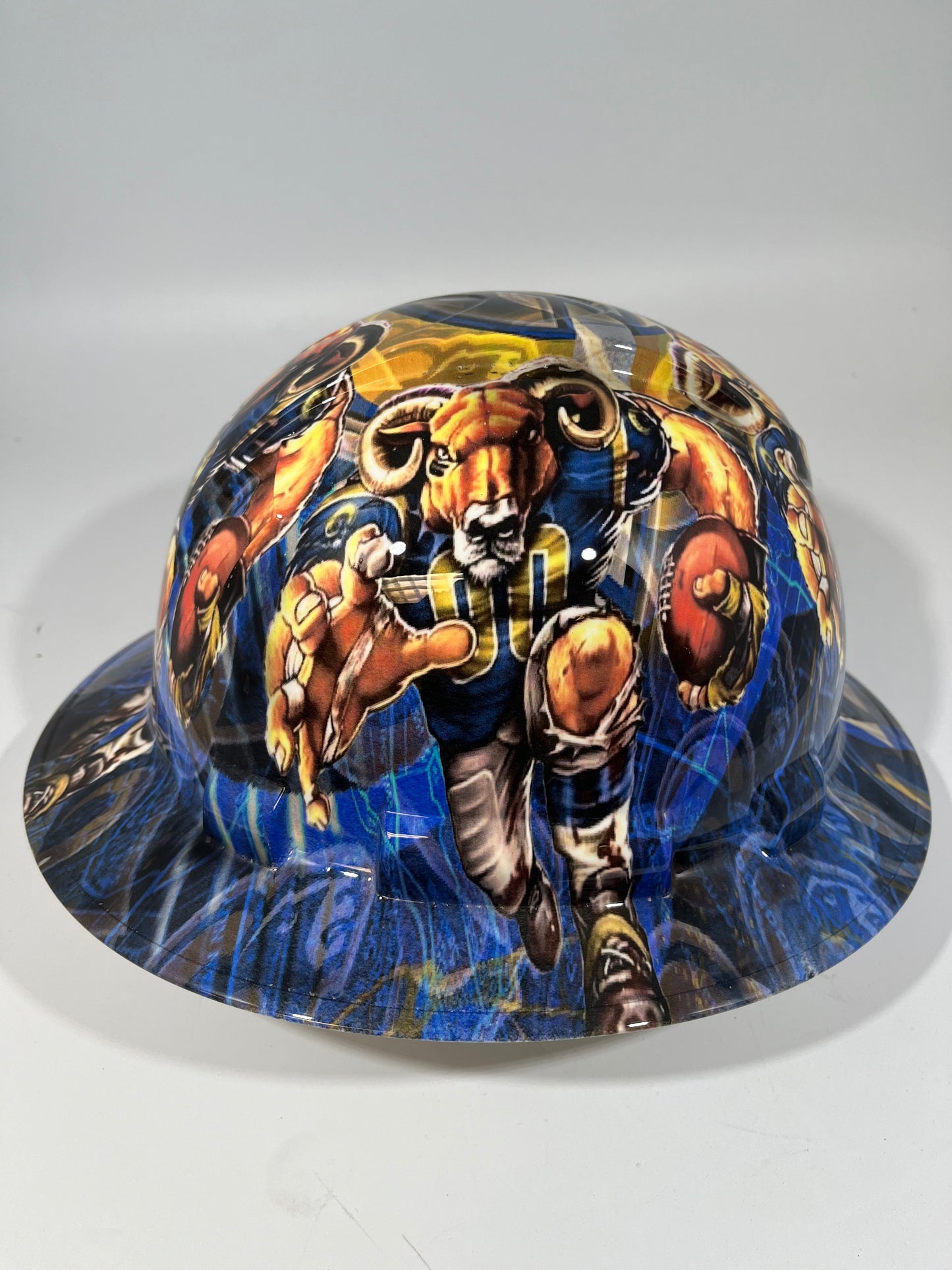 Full Brim Hard Hat Hydro Dipped LOS ANGELES RAMS