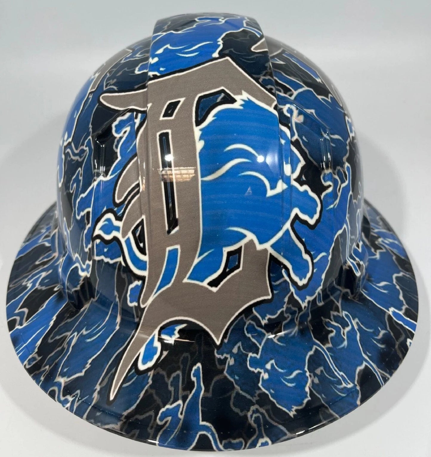 Full Brim Hard Hat Hydro Dipped DETROIT LIONS Expedited shipping