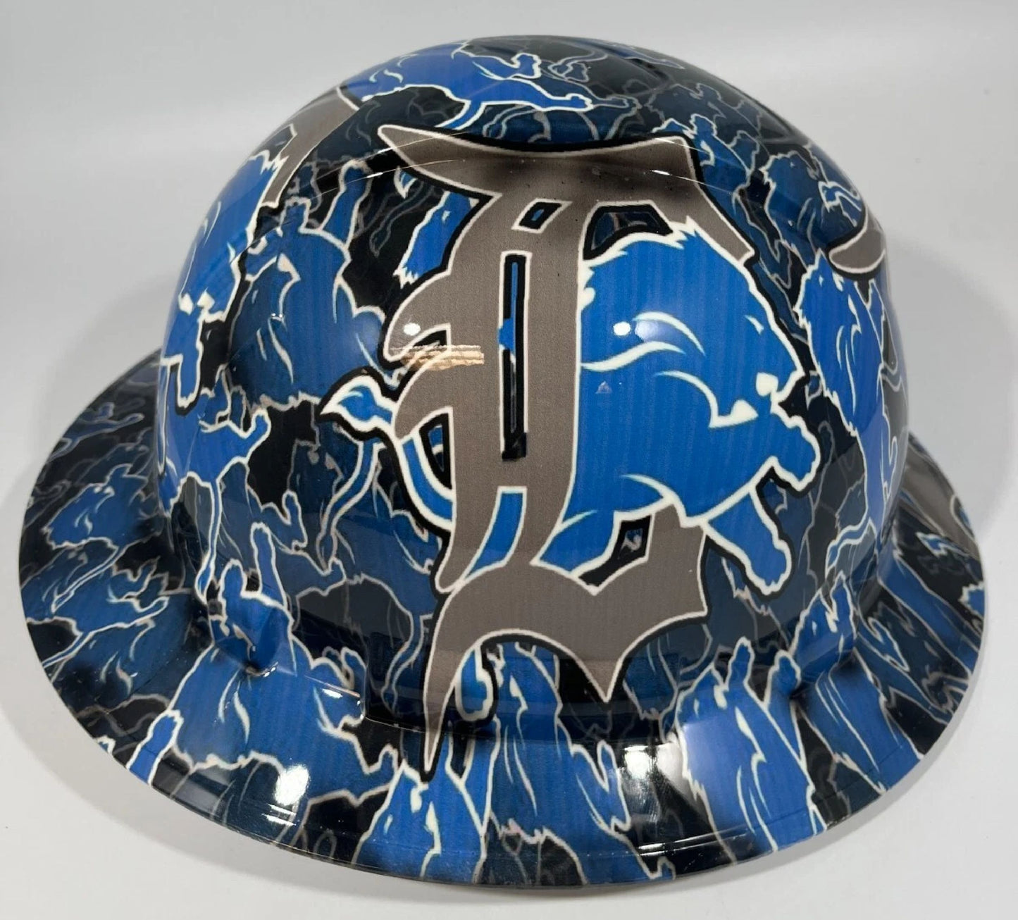 Full Brim Hard Hat Hydro Dipped DETROIT LIONS Expedited shipping