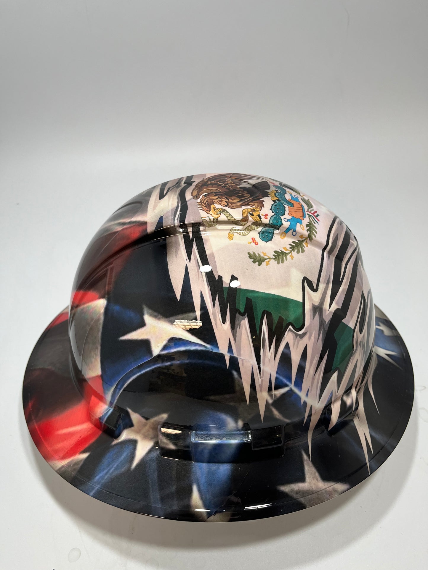 Brim Hard Hat Hydro Dipped MEXICAN AMERICAN PRIDE