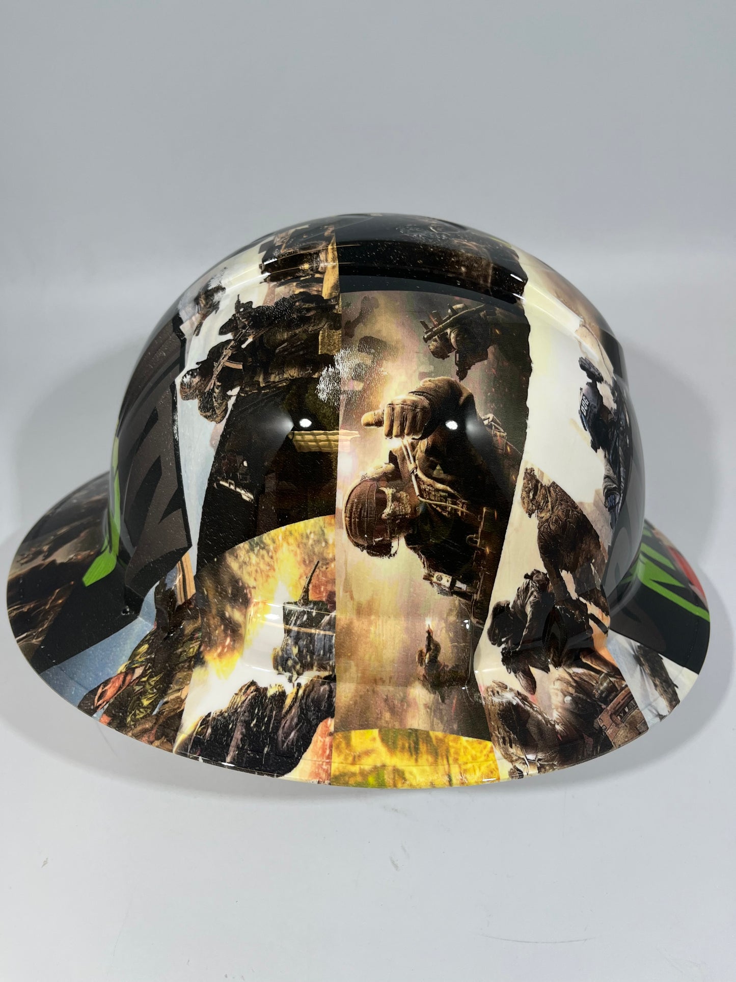 Full Brim Hard Hat Custom Hydro Dipped MW3 MODERN WARFARE 3 COD STICKER BOMB