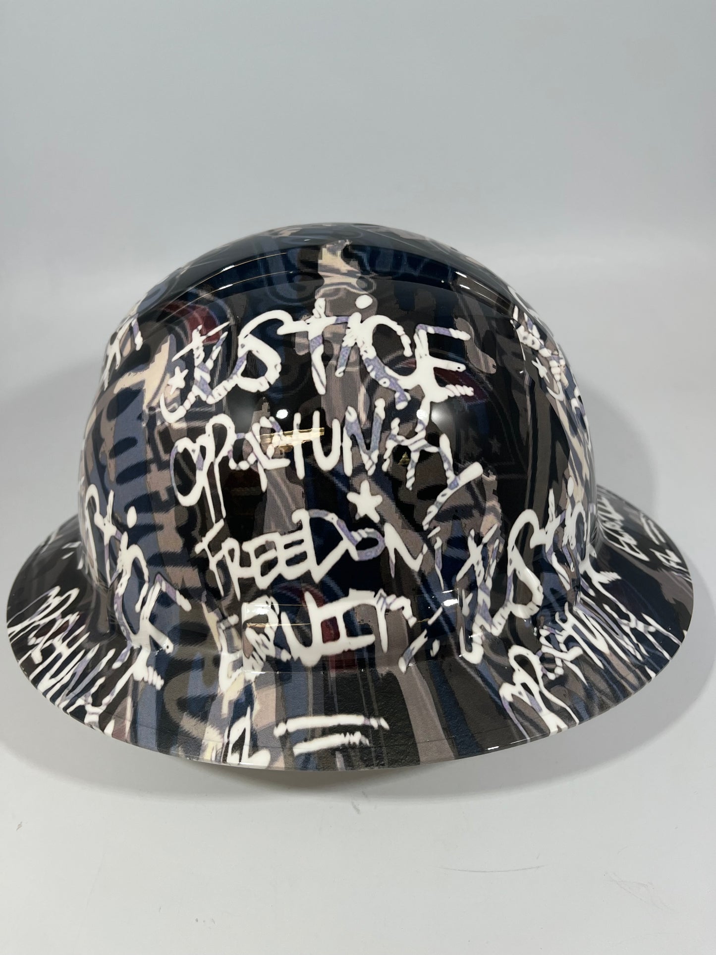 Full Brim Hard Hat Custom Hydro Dipped NEW ENGLAND PATRIOTS INSPIRE CHANGE