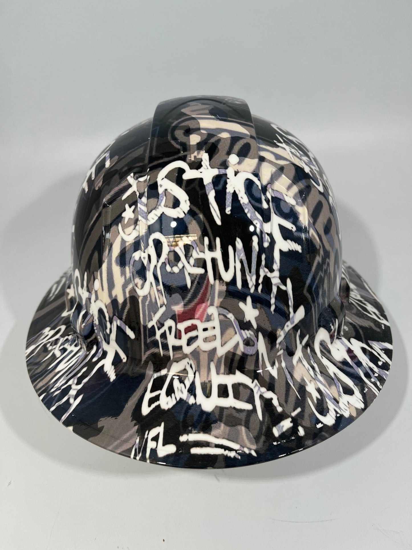 Full Brim Hard Hat Custom Hydro Dipped NEW ENGLAND PATRIOTS INSPIRE CHANGE
