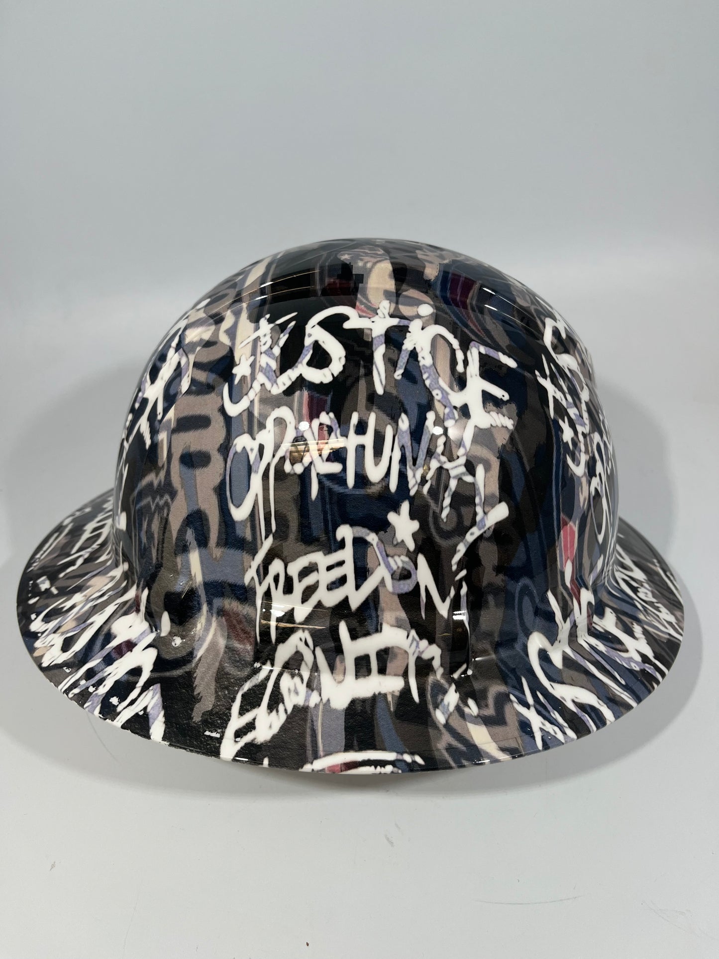 Full Brim Hard Hat Custom Hydro Dipped NEW ENGLAND PATRIOTS INSPIRE CHANGE