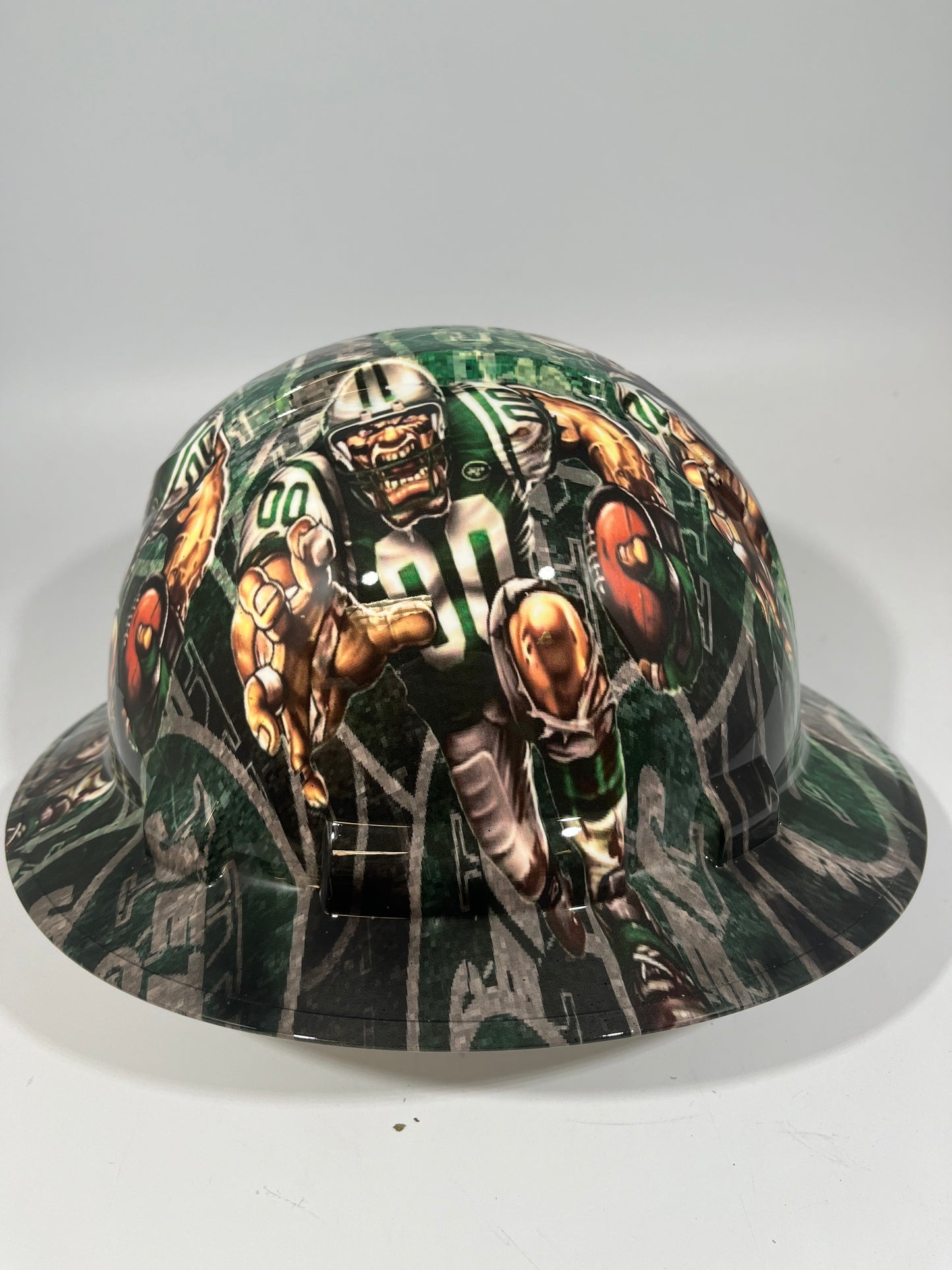 Full Brim Hard Hat Hydro Dipped NEW YORK JETS