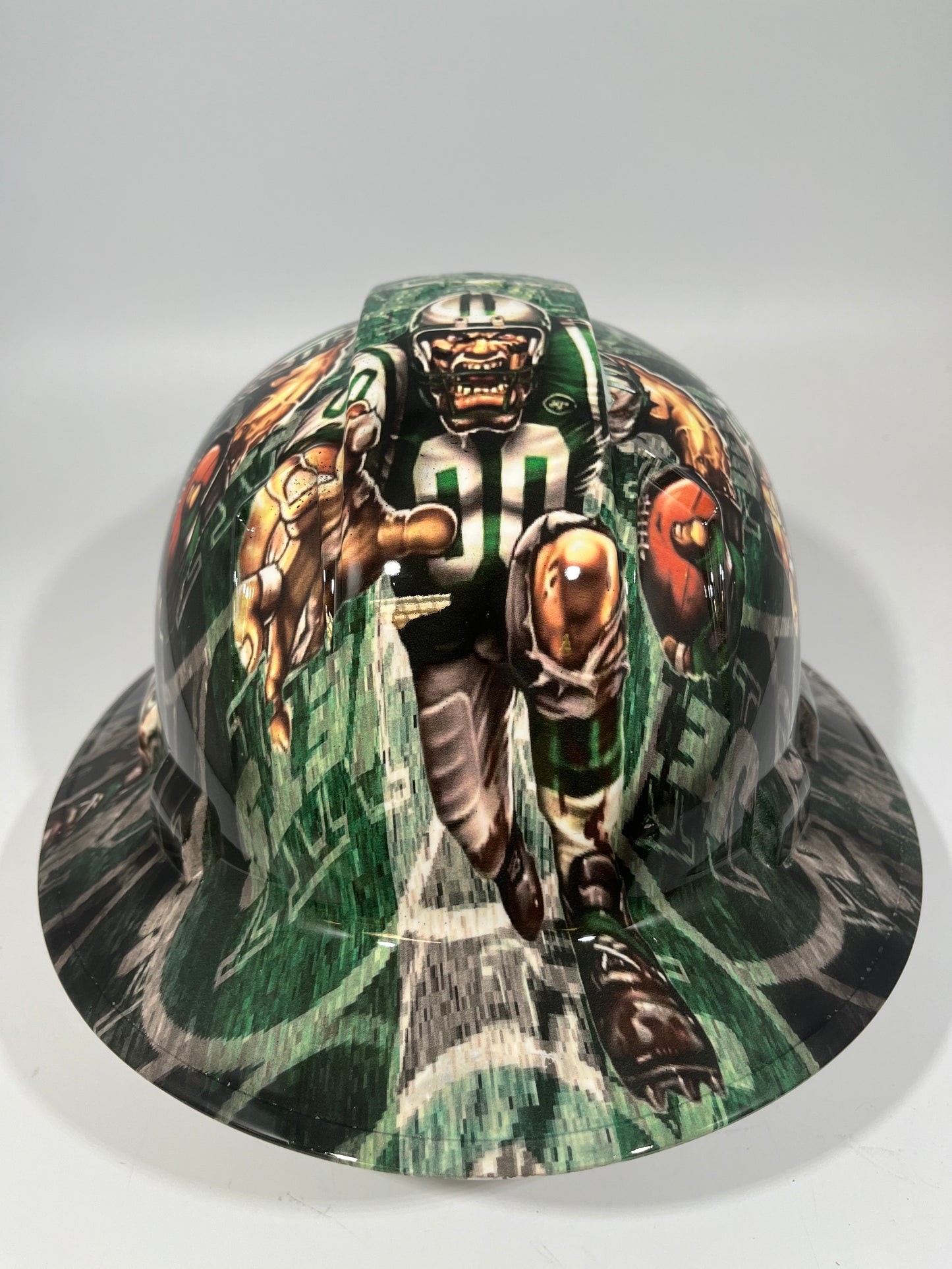 Full Brim Hard Hat Hydro Dipped NEW YORK JETS