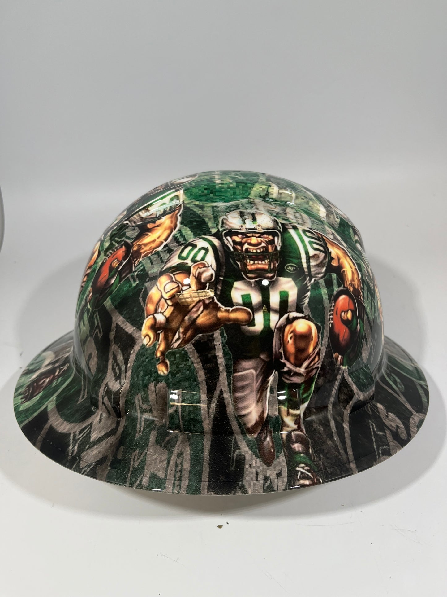 Full Brim Hard Hat Hydro Dipped NEW YORK JETS