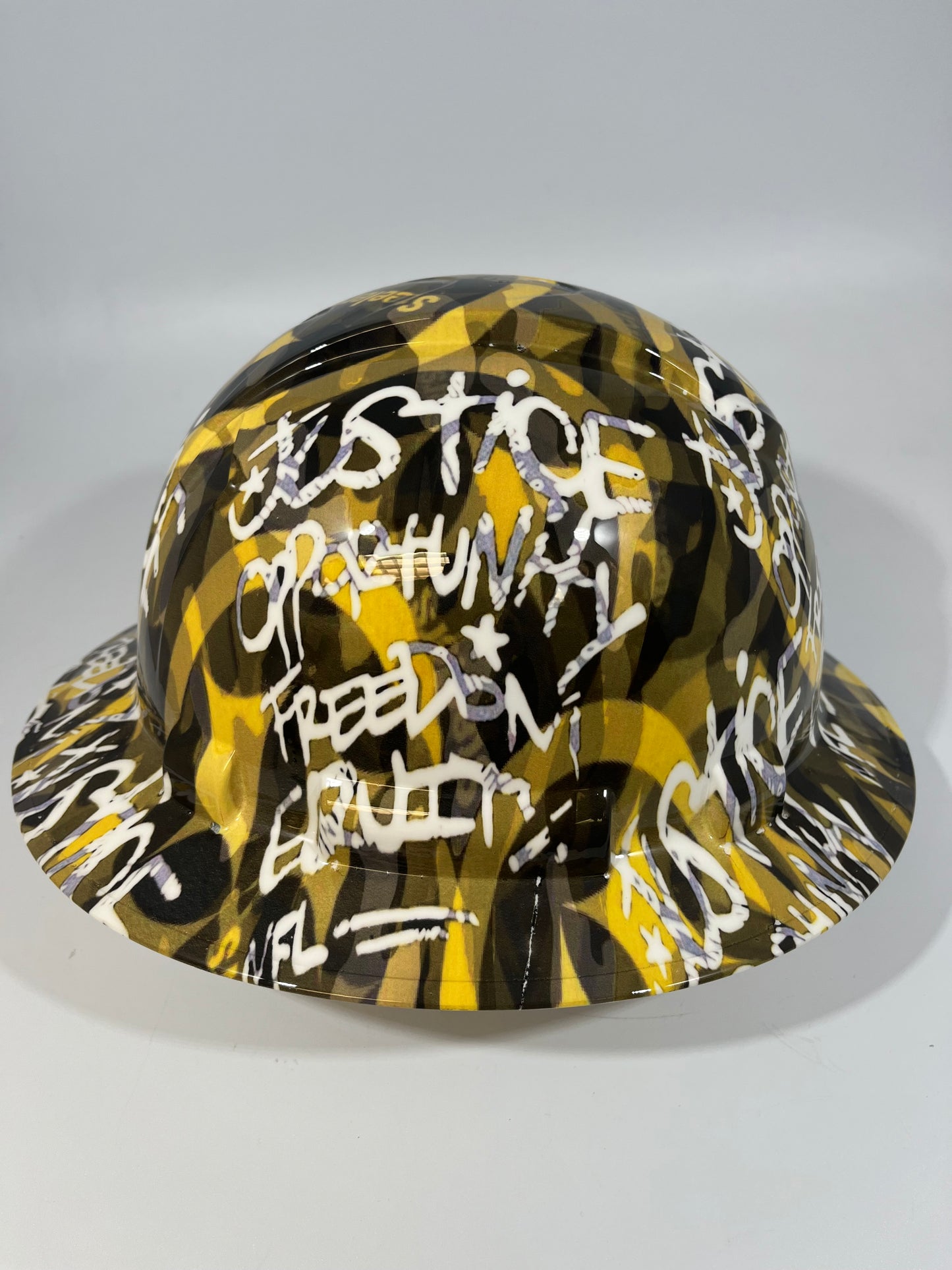 Full Brim Hard Hat Custom Hydro Dipped PITTSBURG STEELERS INSPIRE CHANGE