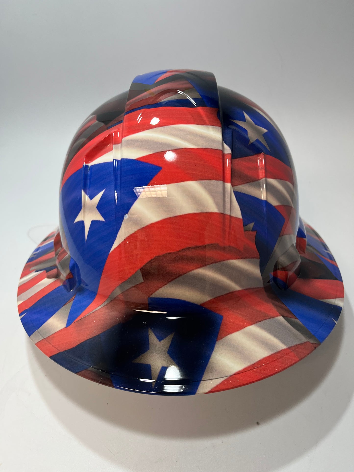 Full Brim Hard Hat Hydro Dipped PUERTO RICO FLAG