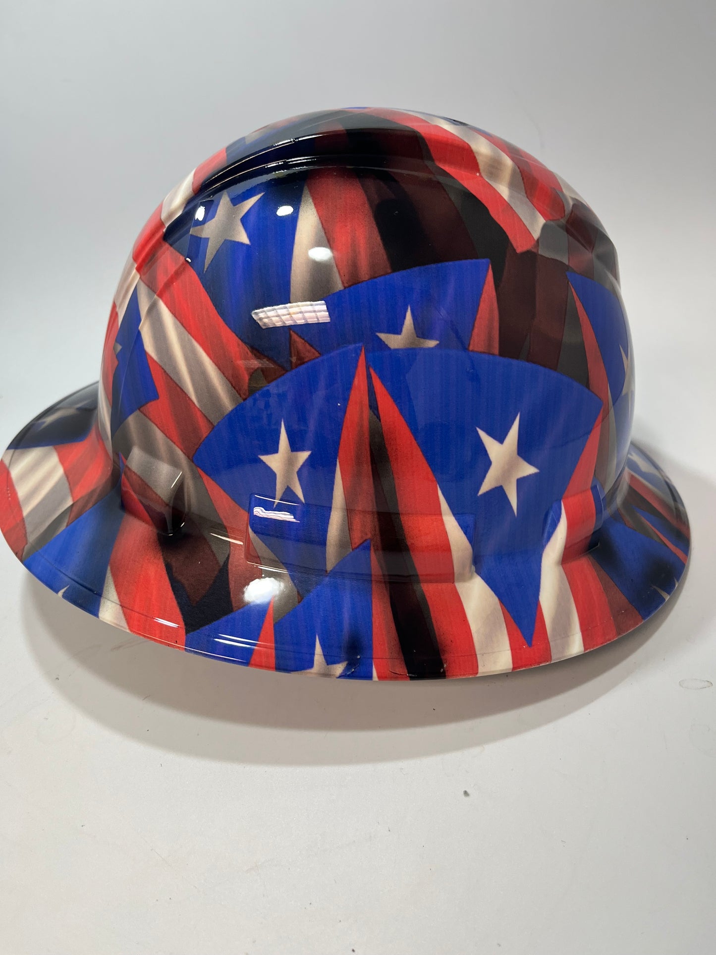 Full Brim Hard Hat Hydro Dipped PUERTO RICO FLAG