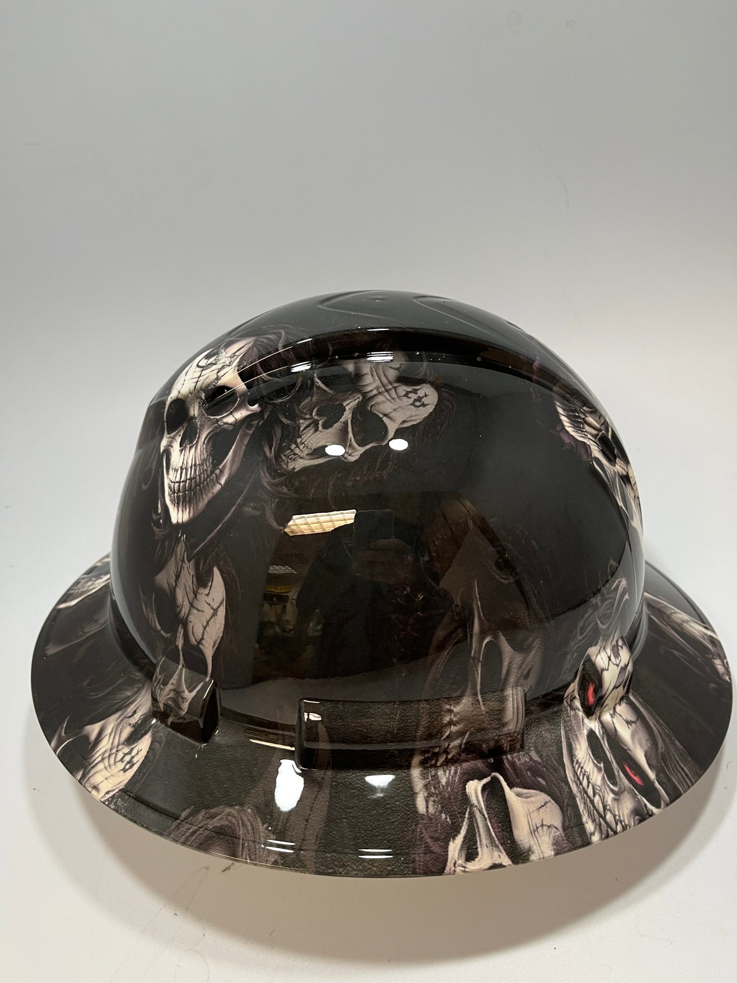 Full Brim Hard Hat Hydro Dipped ROCK N ROLLS SKULLS