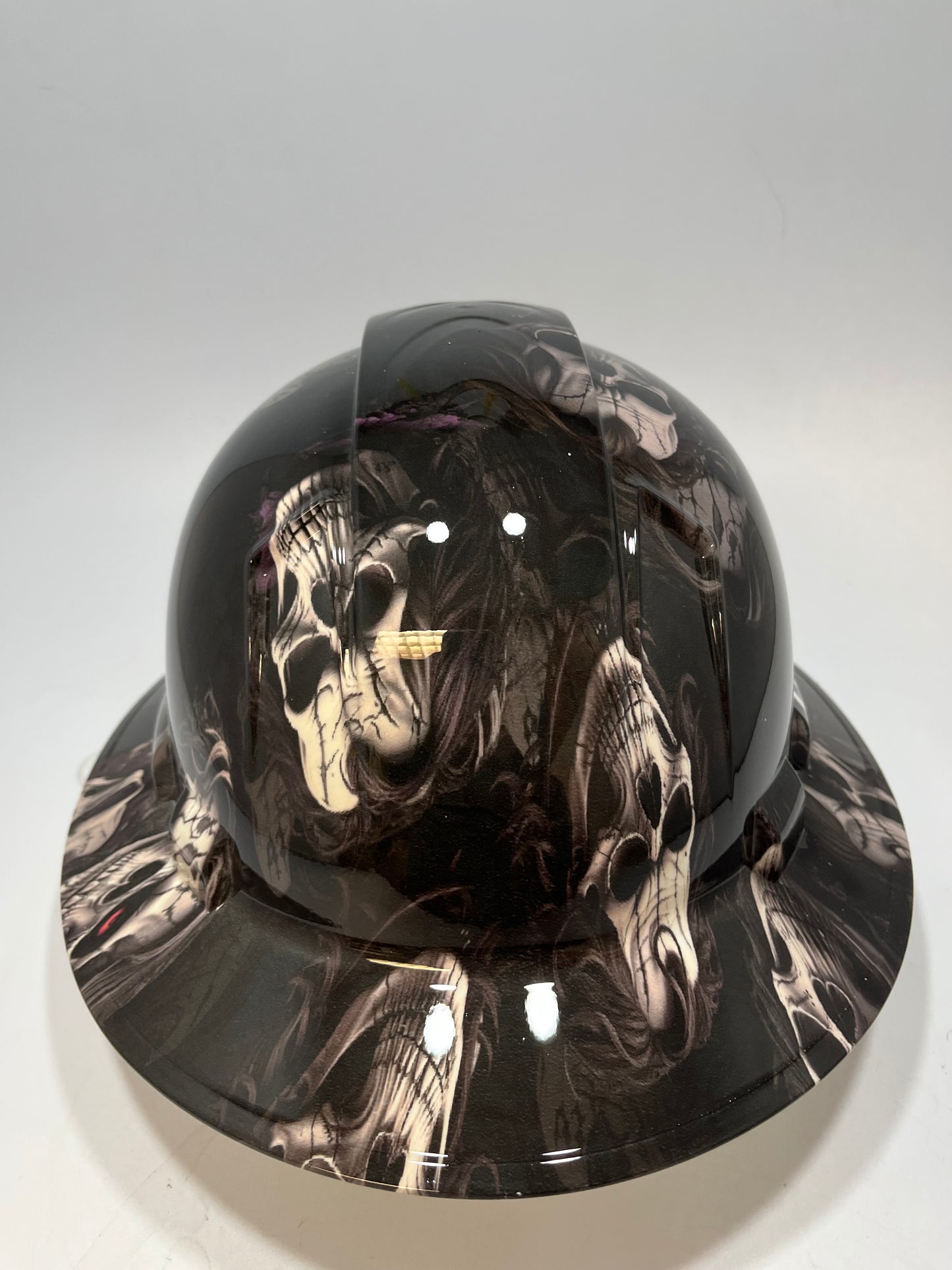 Full Brim Hard Hat Hydro Dipped ROCK N ROLLS SKULLS