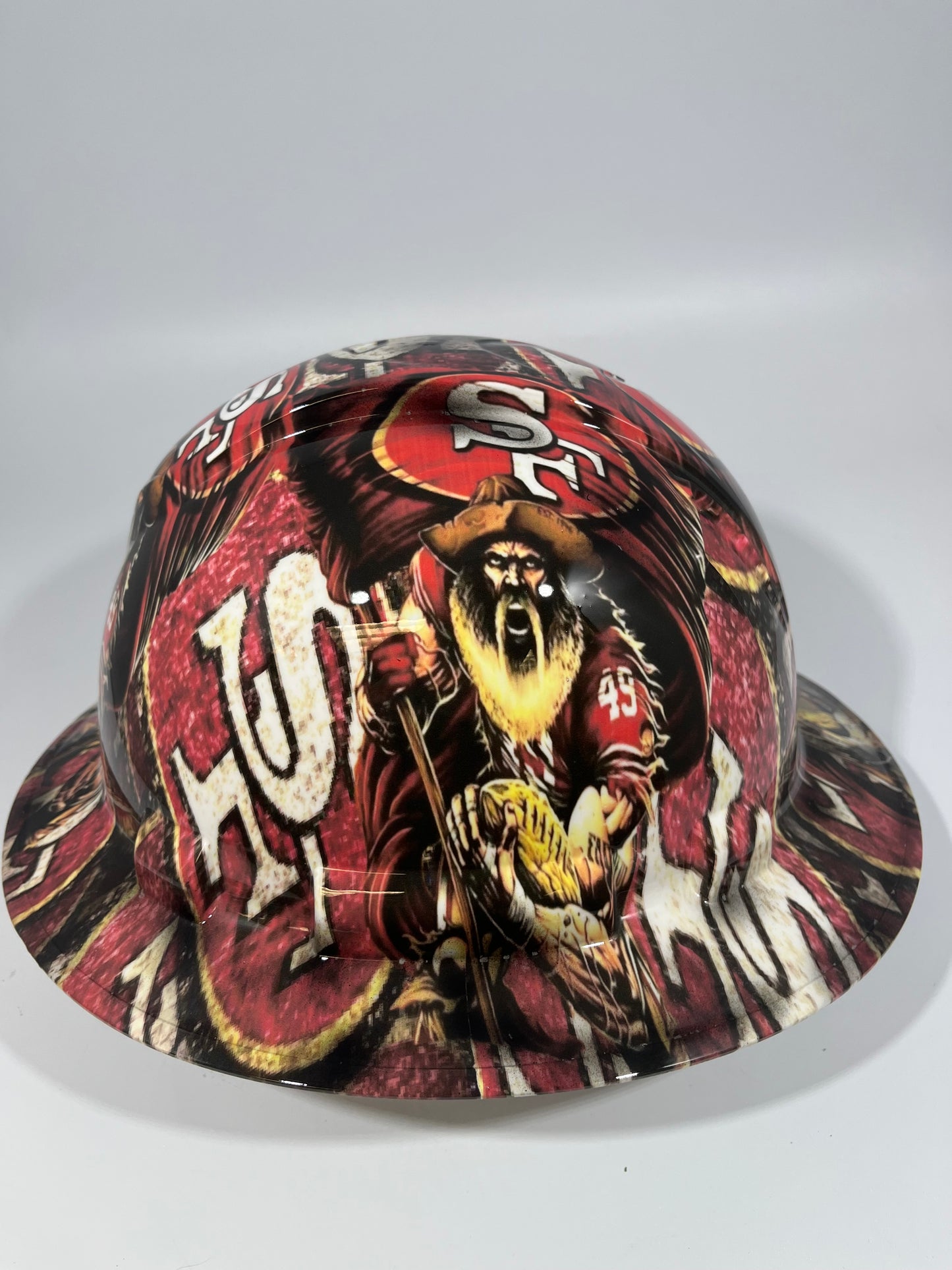 Full Brim Hard Hat Custom Hydro Dipped SAN FRANCISCO 49ER'S Fat Hed