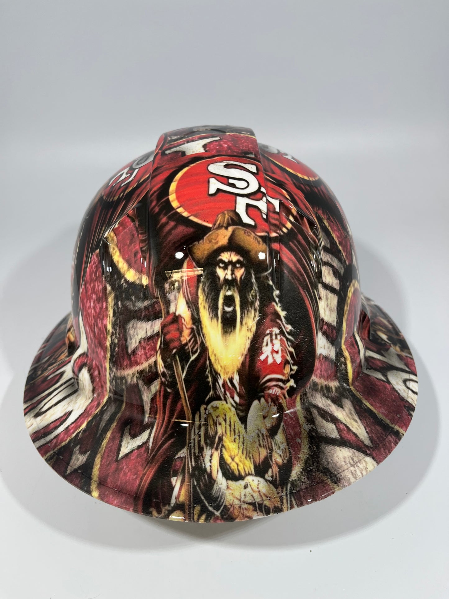 Full Brim Hard Hat Custom Hydro Dipped SAN FRANCISCO 49ER'S Fat Hed