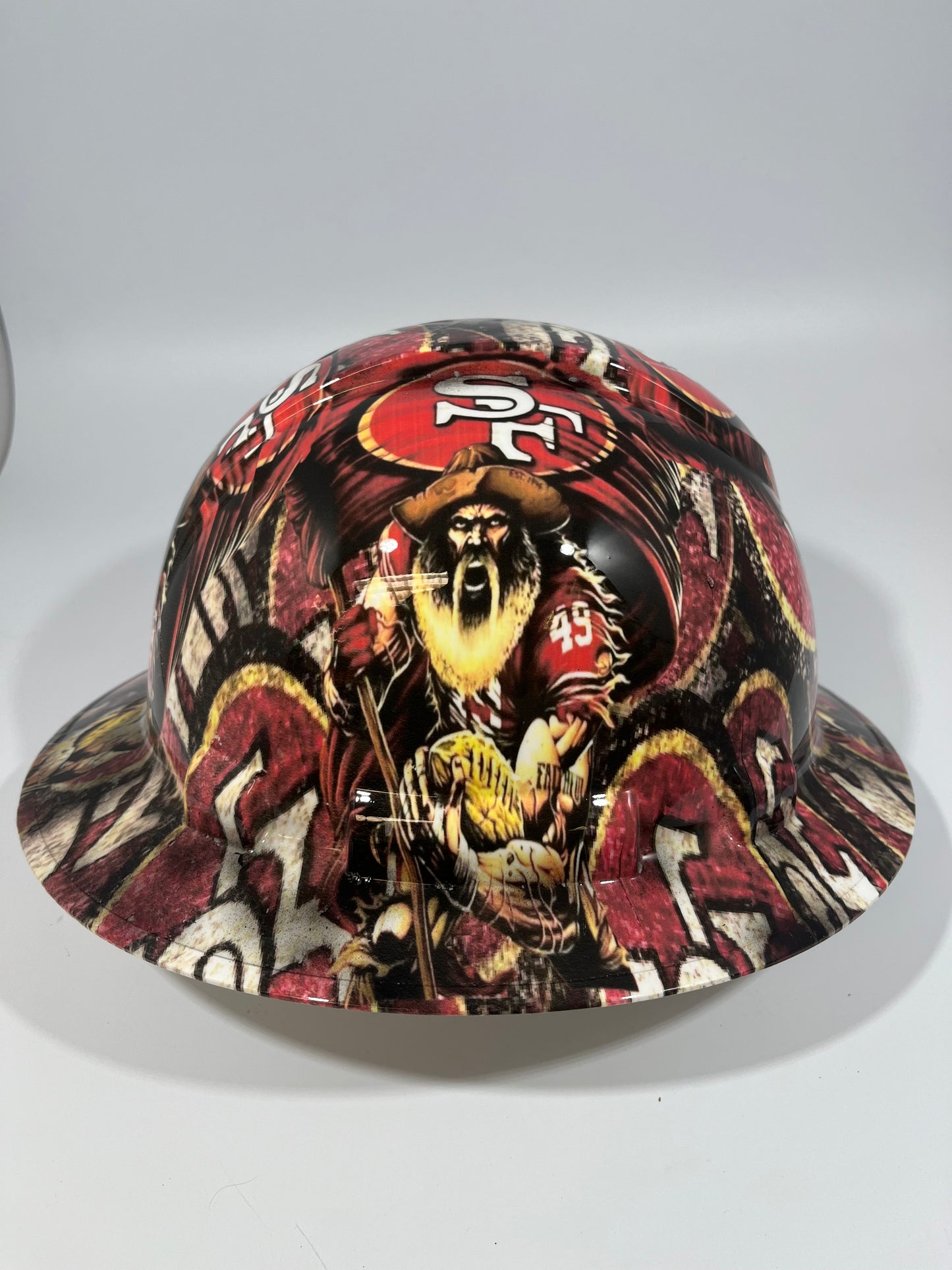 Full Brim Hard Hat Custom Hydro Dipped SAN FRANCISCO 49ER'S Fat Hed