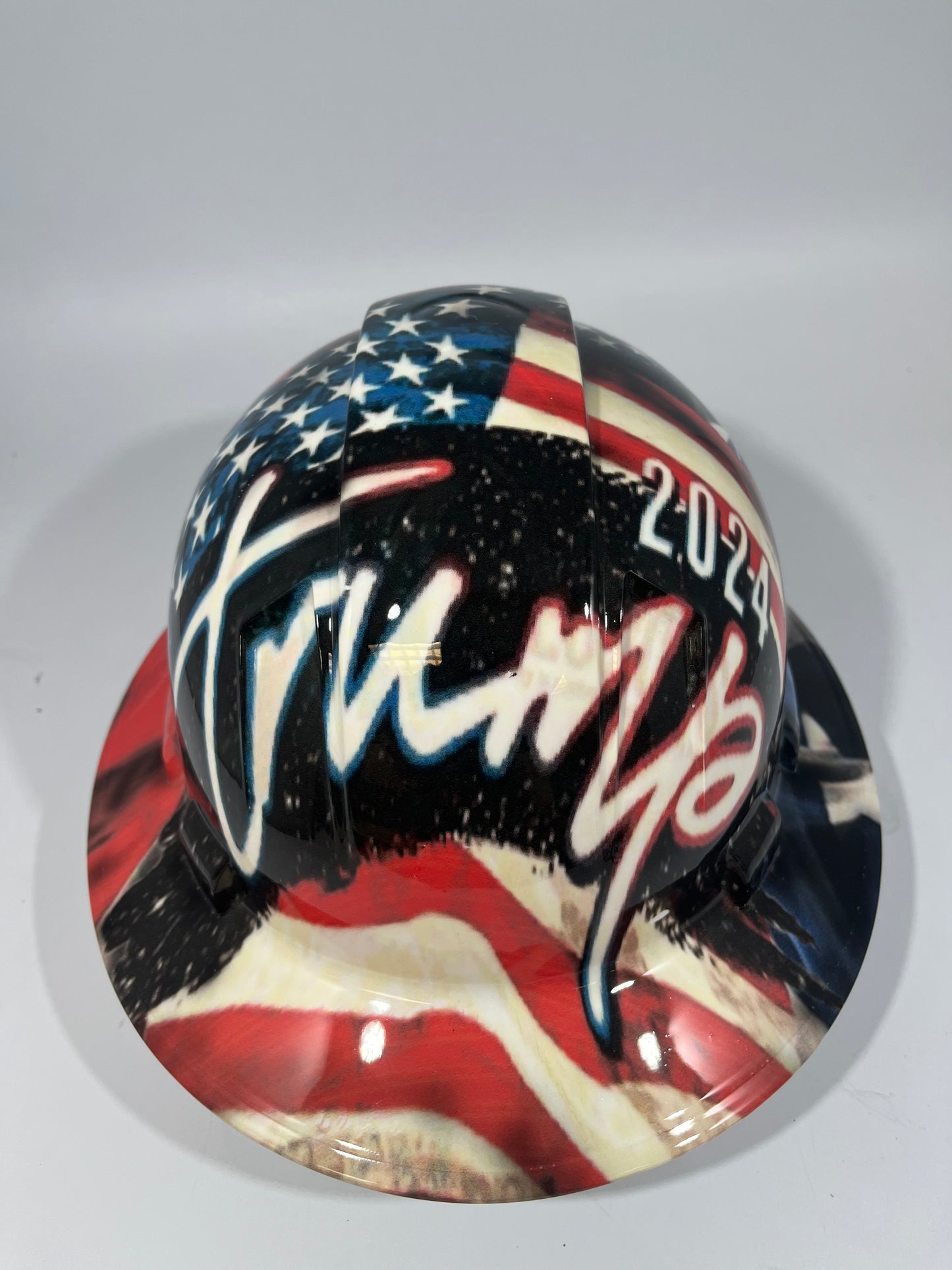 Full Brim Hard Hat Hydro Dipped TRUMP 2024
