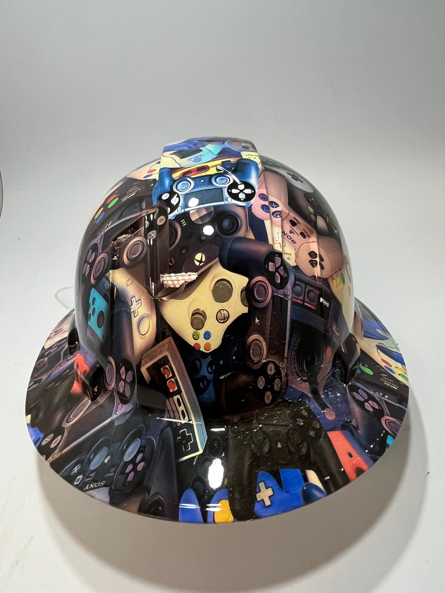 Full Brim Hard Hat Hydro Dipped ULTIMATE GAMER XBOX SEGA NINTENDO