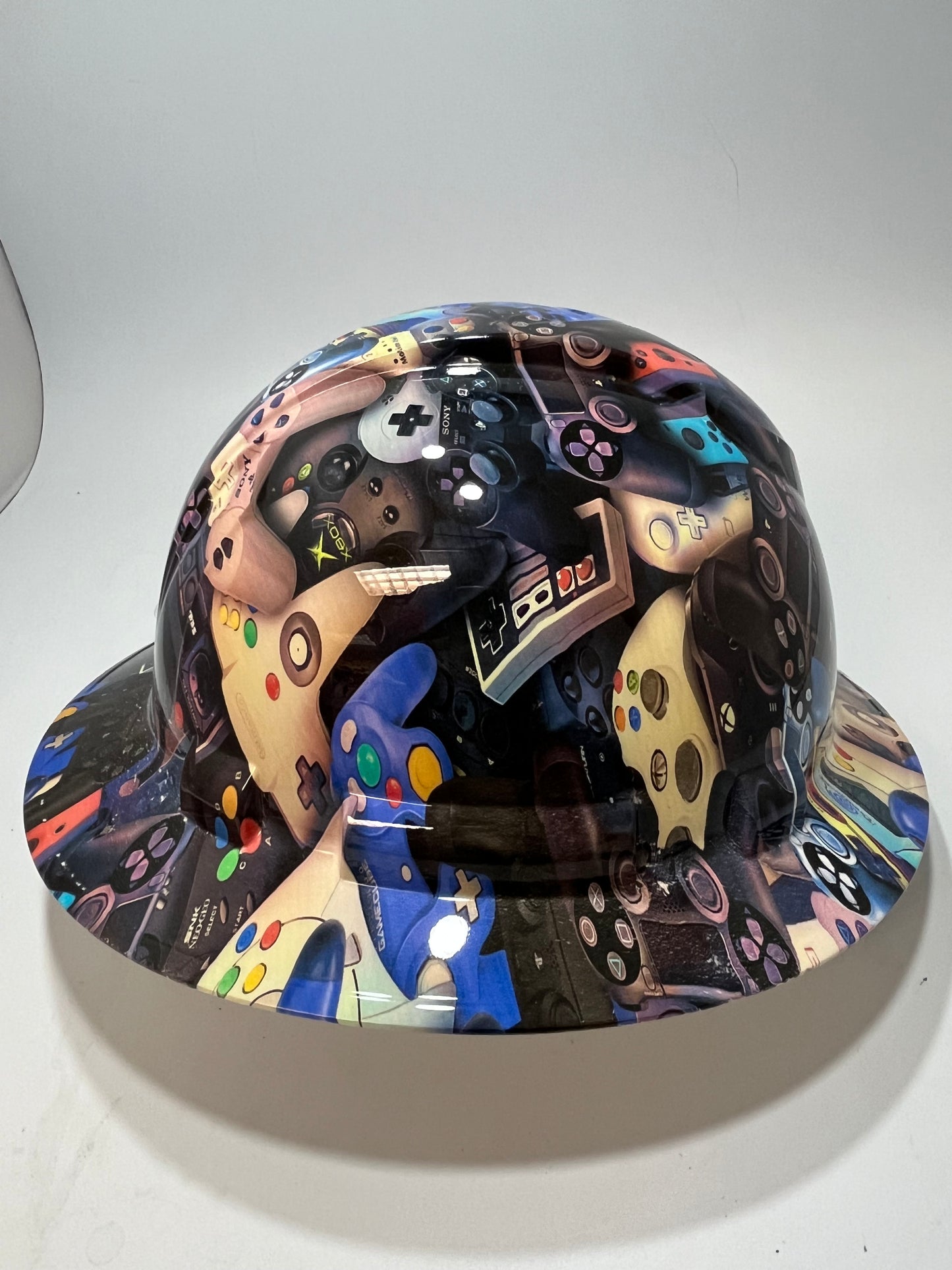 Full Brim Hard Hat Hydro Dipped ULTIMATE GAMER XBOX SEGA NINTENDO