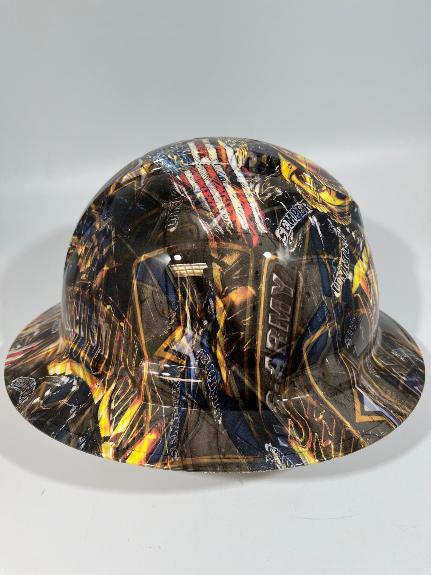 Full Brim Hard Hat Custom Hydro Dipped UNITED US MILITARY MARINES ARMY AIR FORCE