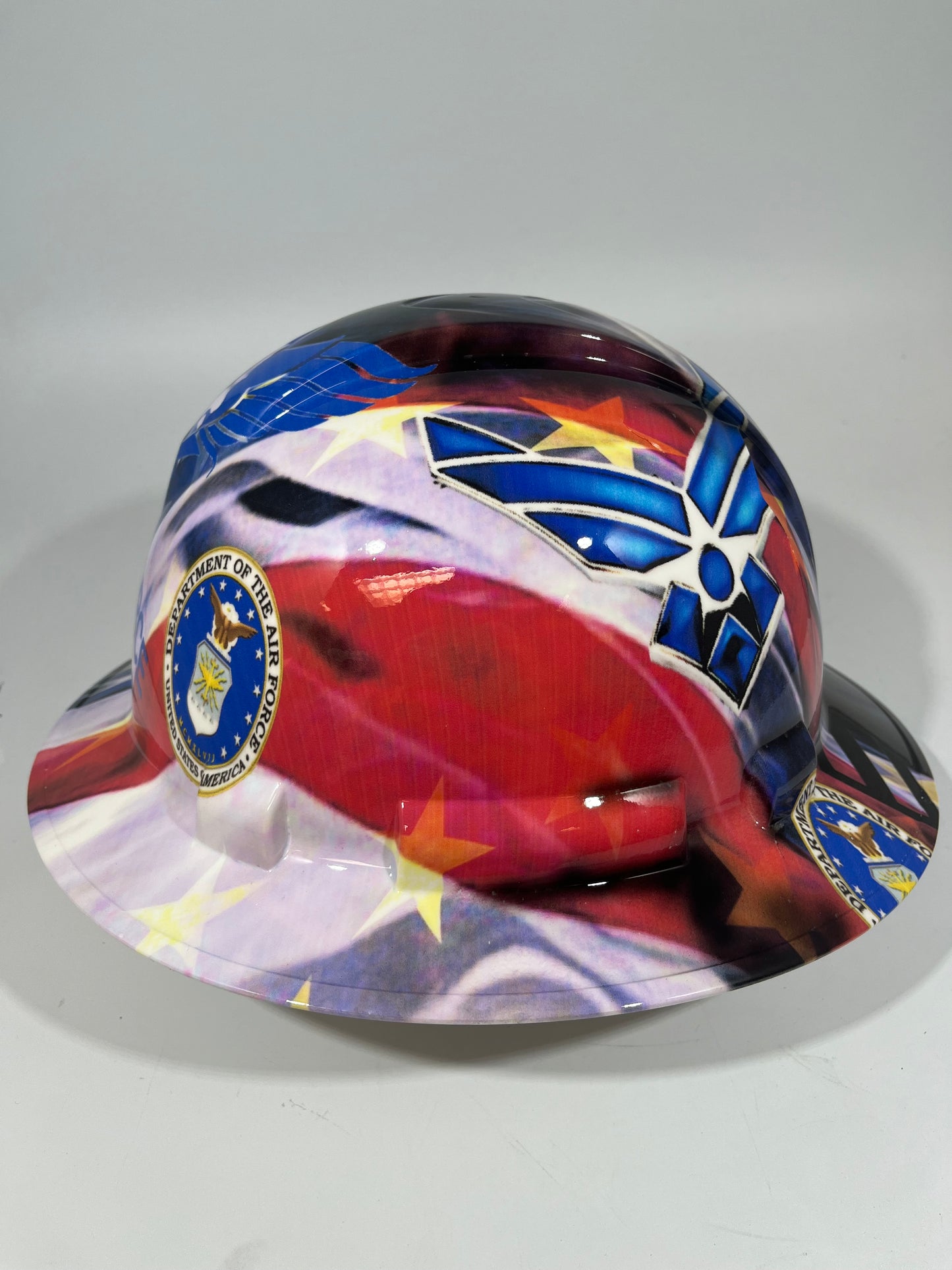 Full Brim Hard Hat Hydro Dipped USAF US AIR FORCE VETERAN