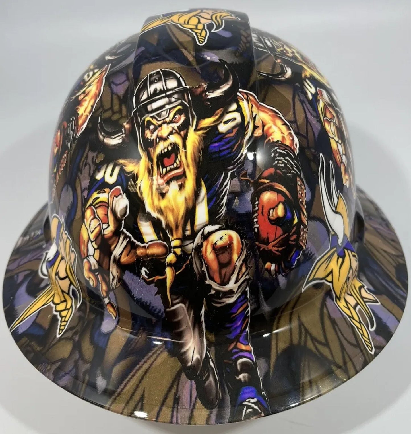 Full Brim Hard Hat Hydro Dipped MINNESOTA VIKINGS