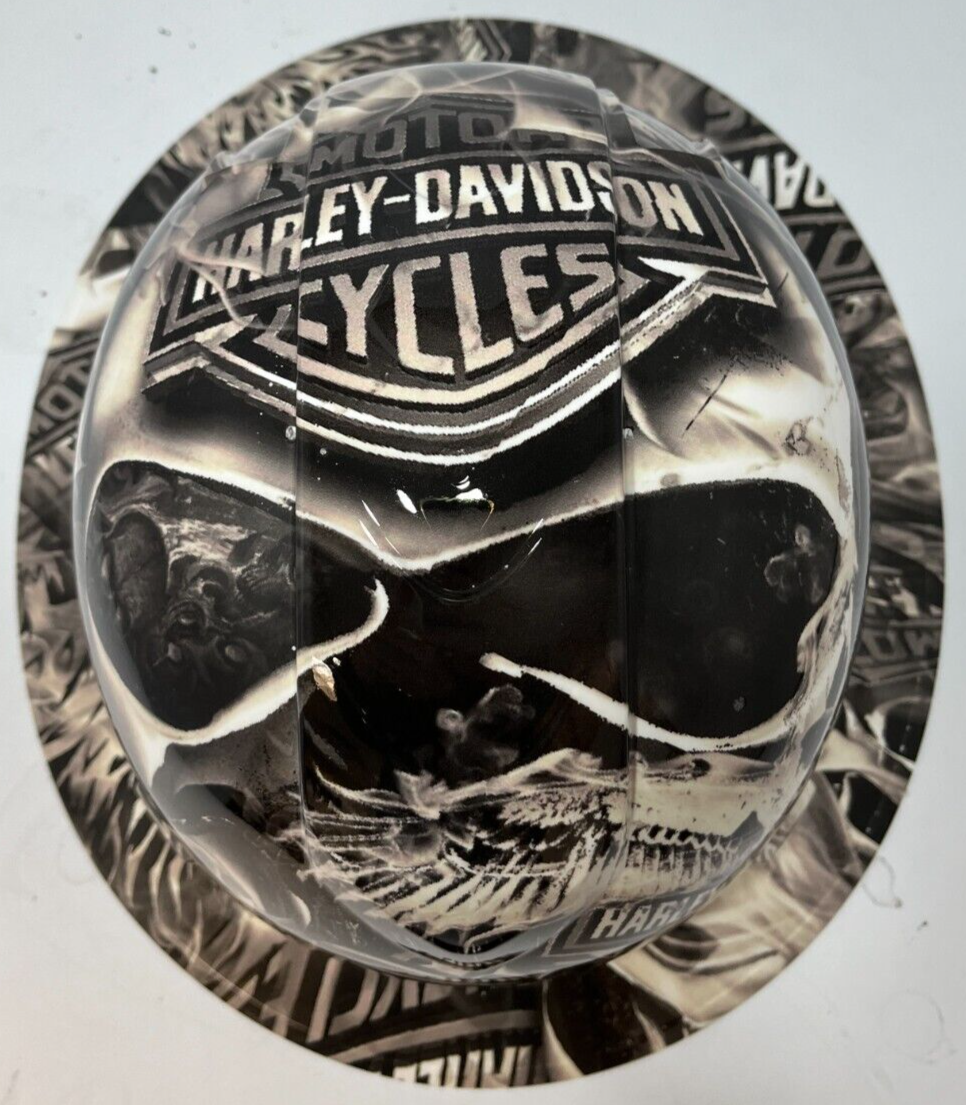 Full Brim Hard Hat Custom Hydro Dipped HARLEY DAVIDSON SKULLS 2
