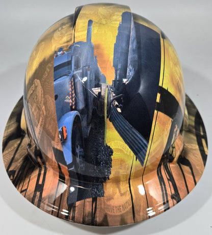 Full Brim Hard Hat Hydro Dipped OIL RIG