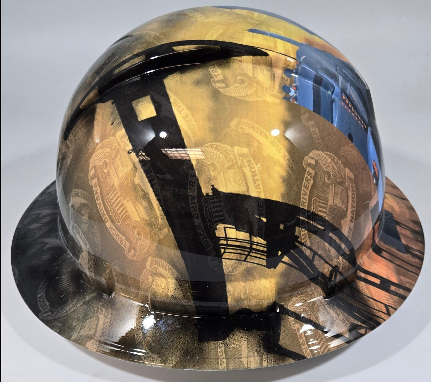 Full Brim Hard Hat Hydro Dipped OIL RIG