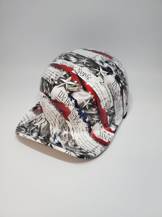 Baseball Cap Style Motorcycle Helmet WE THE PEOPLE SECOND AMMENDMENT