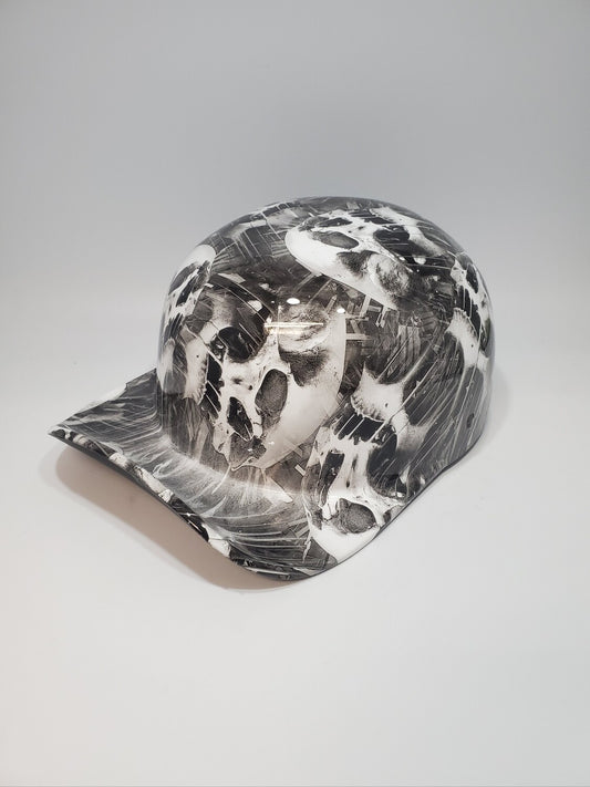 Baseball Cap Style Motorcycle Helmet MELTING SKULLS