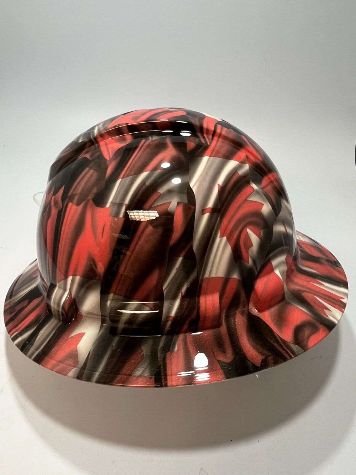 Bad ass hardhat with  hydro dipped flag design 