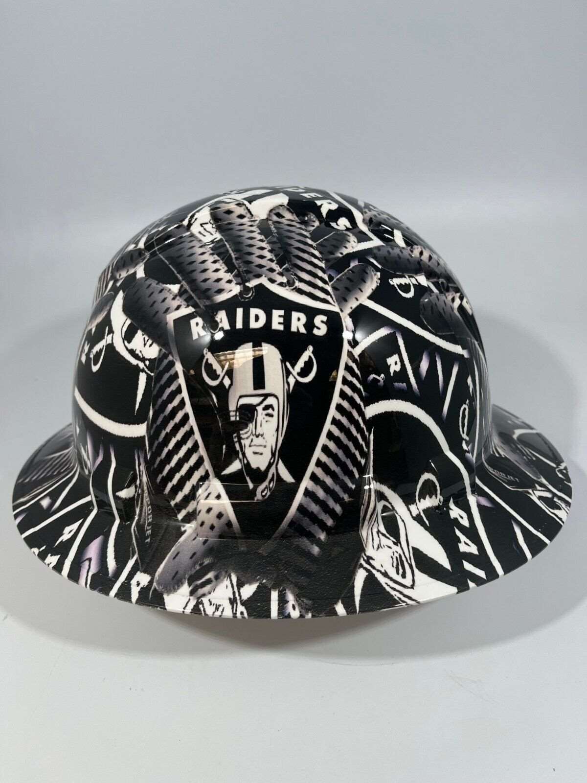 Wide Brim Hard Hat Hydro Dipped in Silver Vegas w/Brim deals Guard