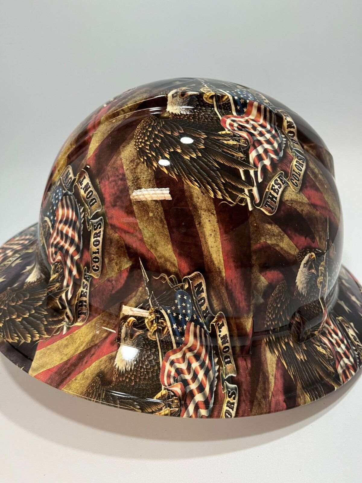 ANSI Type 1 Full Brim Hard Hat Custom Hydro Dipped THESE COLORS DON'T RUN