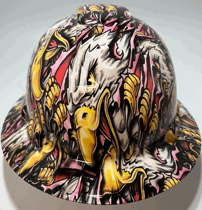 Bad ass hardhat with  hydro dipped flag design 