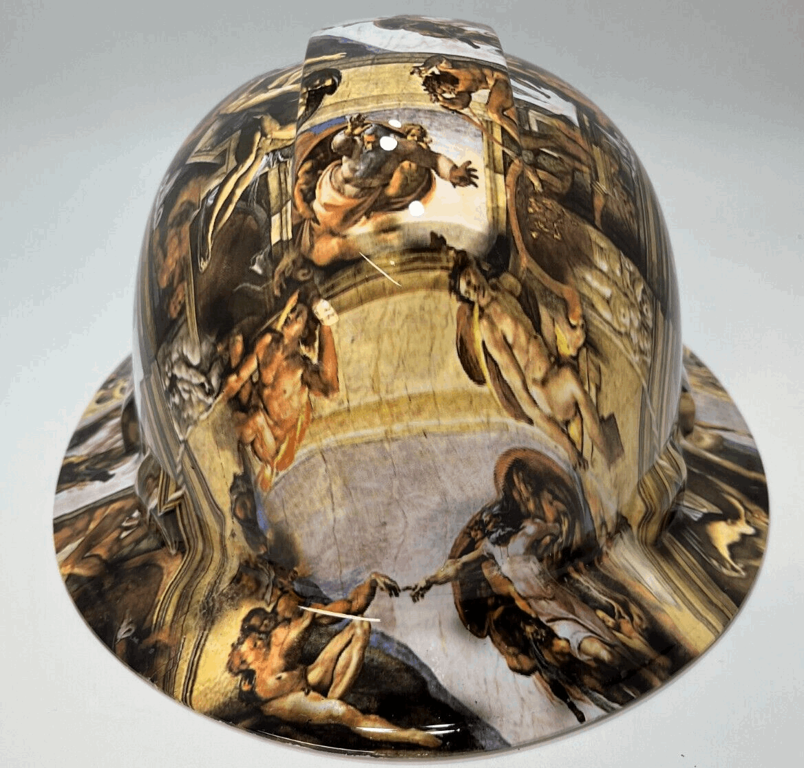 Badass hard hat with a Hydro dipped spiritual design