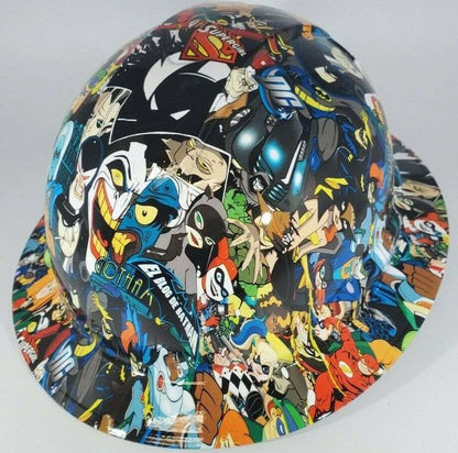 Bad ass hardhat with  hydro dipped comic book design