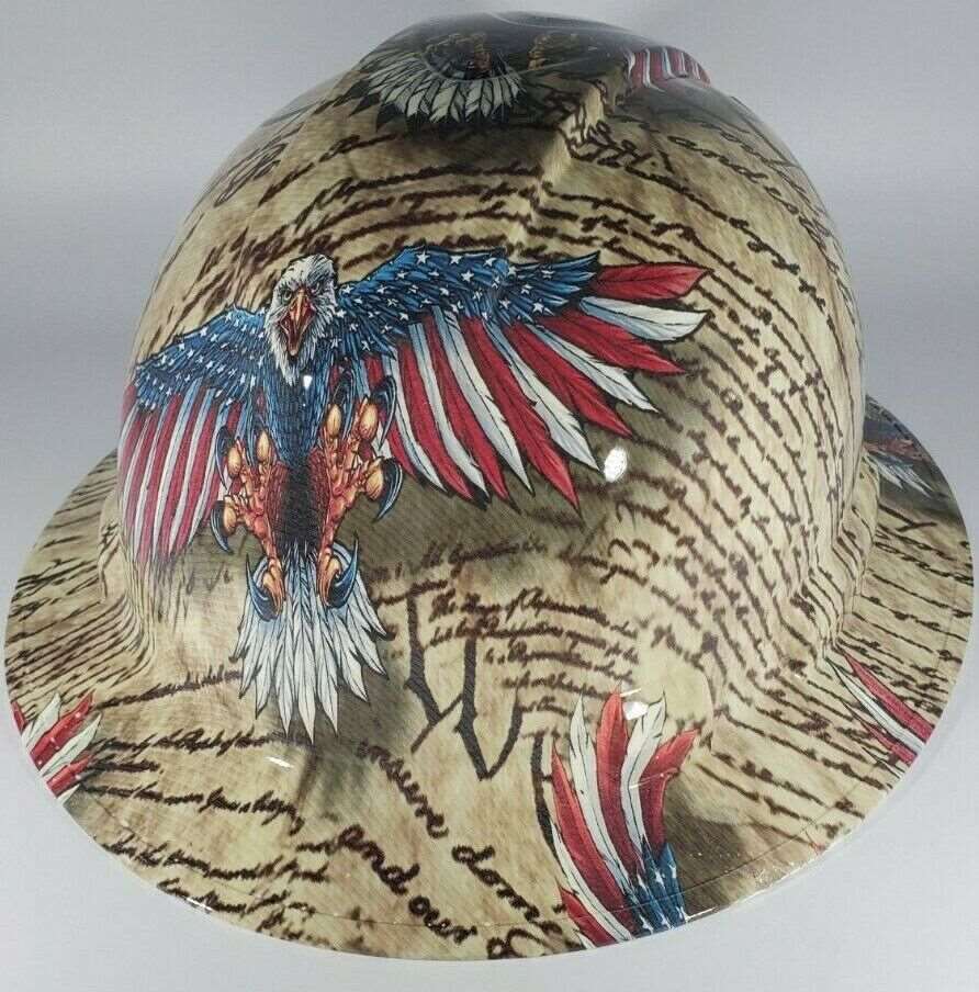 Bad ass hardhat with  hydro dipped flag design 