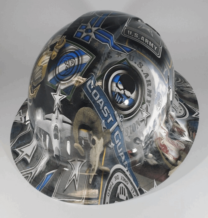 Bad ass hardhat with  hydro dipped Forces design