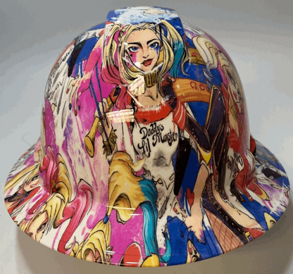 ANSI Type 1 Full Brim Hard Hat Custom Hydro Dipped HARLEY QUINN DADDYS LIL MONSTER