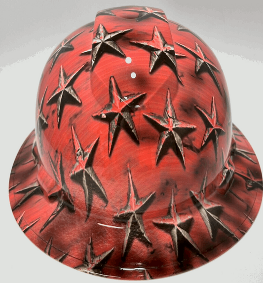 Bad ass hardhat with  hydro dipped flag design 