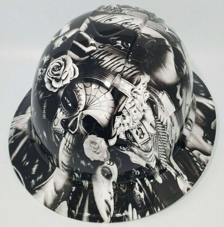 Bad ass hardhat with a fun hydro dipped design