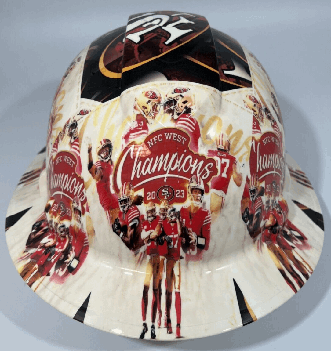 Badass hard hat with a Hydro dipped team design 