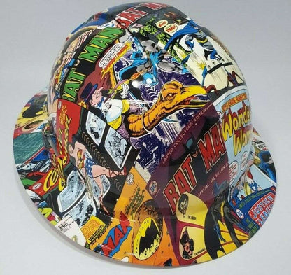 Bad ass hardhat with  hydro dipped comic book design