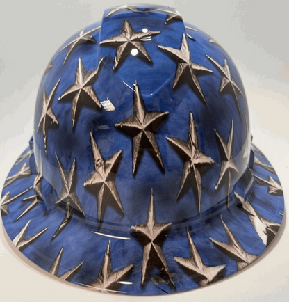 Bad ass hardhat with  hydro dipped flag design 