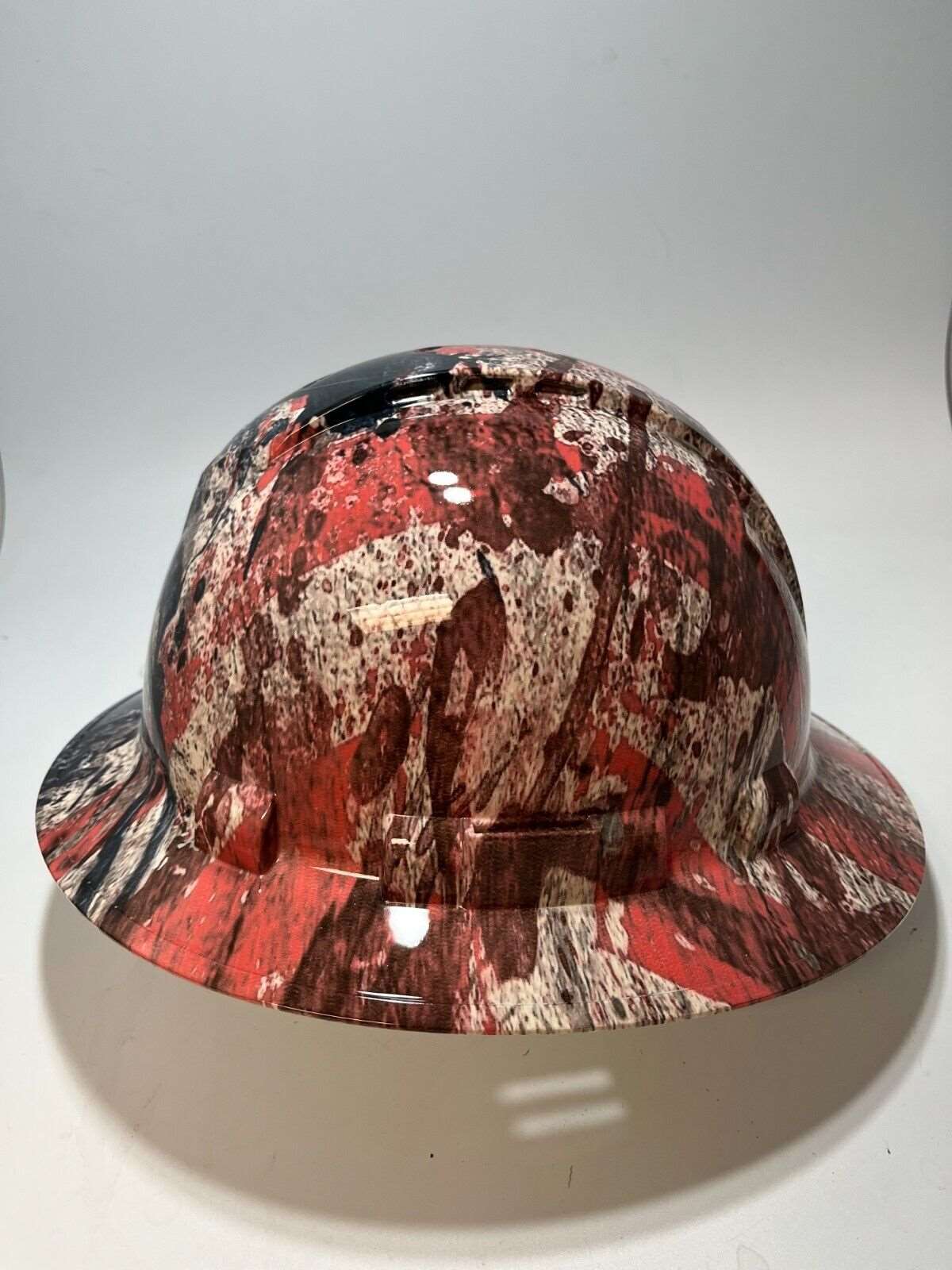 Bad ass hardhat with  hydro dipped flag design 