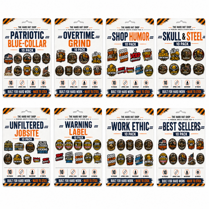 Complete Jobsite Sticker Pack Collection – 8 Packs / 80 Stickers