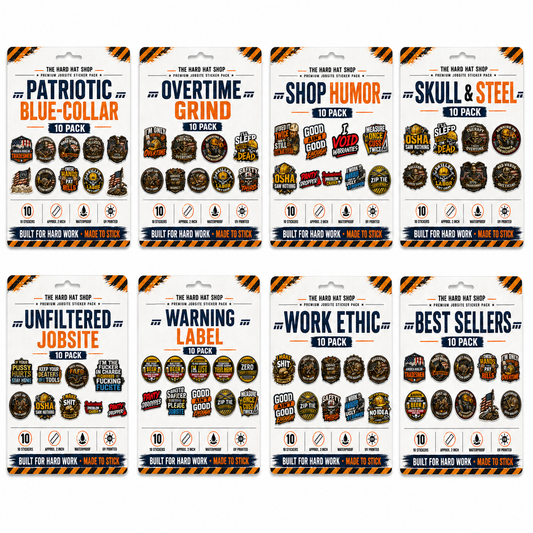 Complete Jobsite Sticker Pack Collection – 8 Packs / 80 Stickers